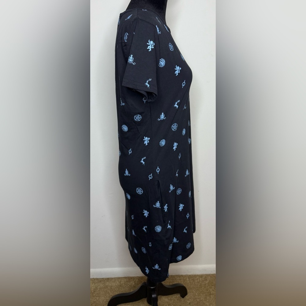 Game of Thrones dress, nightgown short sleeve 100% cotton, pockets lightweight - Picture 6 of 7
